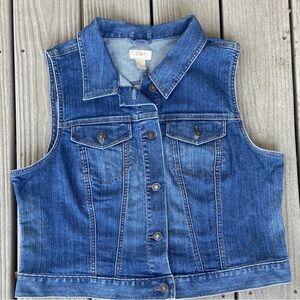 LOFT Classic Blue Denim Vest Size XL